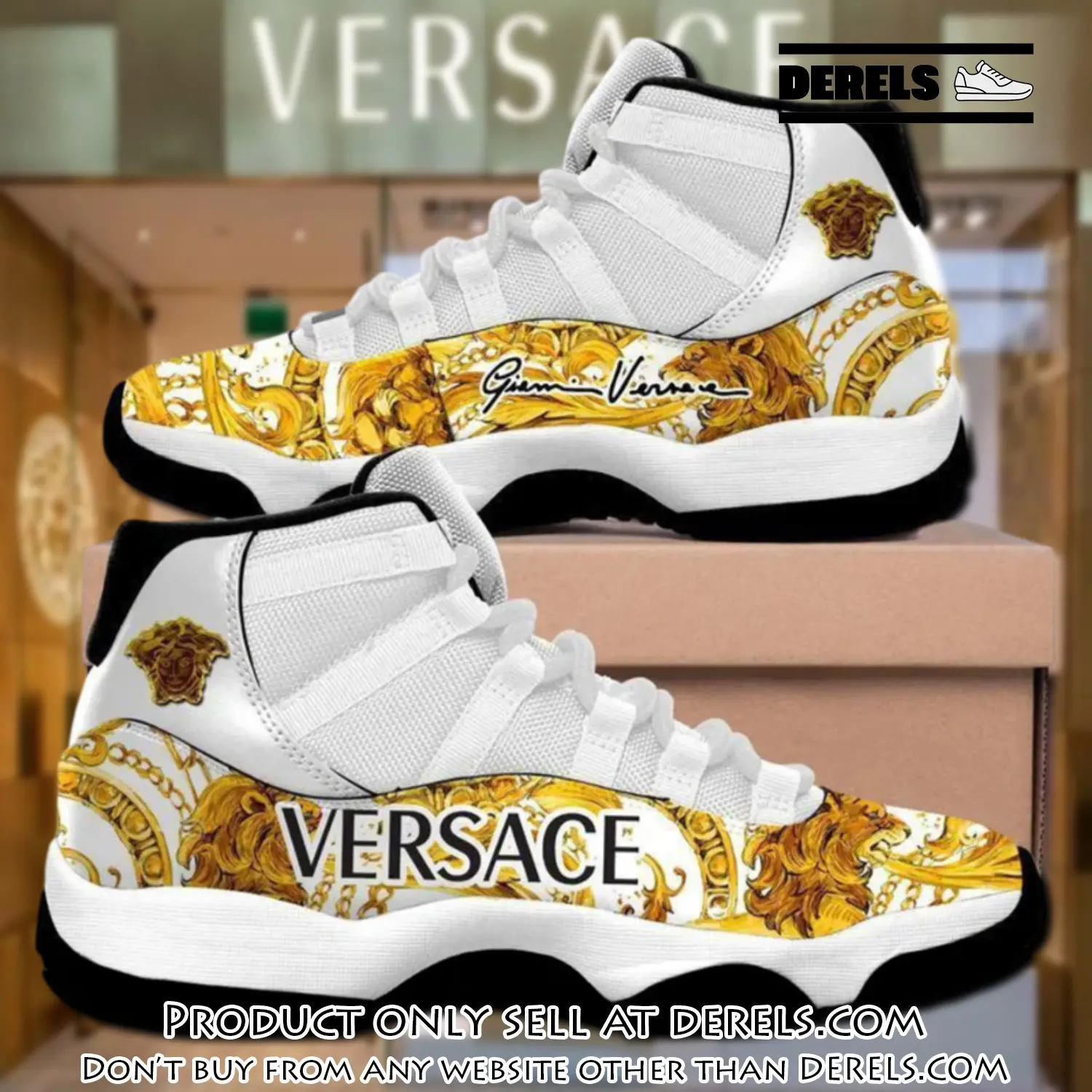 Gianni versace white gold air jordan 11 sneakers shoes hot  gifts for men women dr0911635